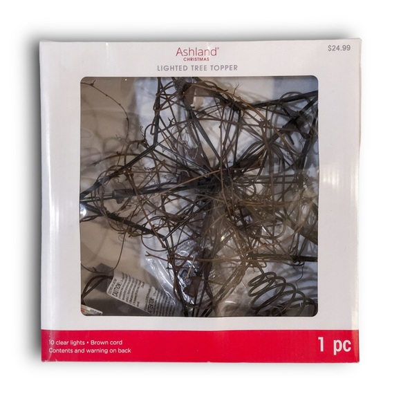 Christmas Tree Topper Star Lights Up Brown Cord Sparkling Lights - Picture 2 of 5